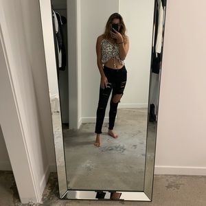 CARMAR MID RISE RIPPED JEANS